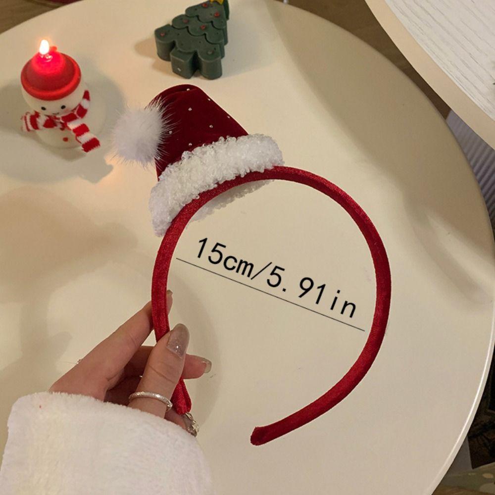 Bow Merry Christmas Headbands Snowflake Christmas Tree Headbands Crystal Santa Hat Hair Hoop  Party