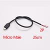 1Pcs USB Type C Micro  2/4 Pin Male / Female Wire Connector  Plug Socket DIY Repair Charging Power Supply Extension Cable Cords
