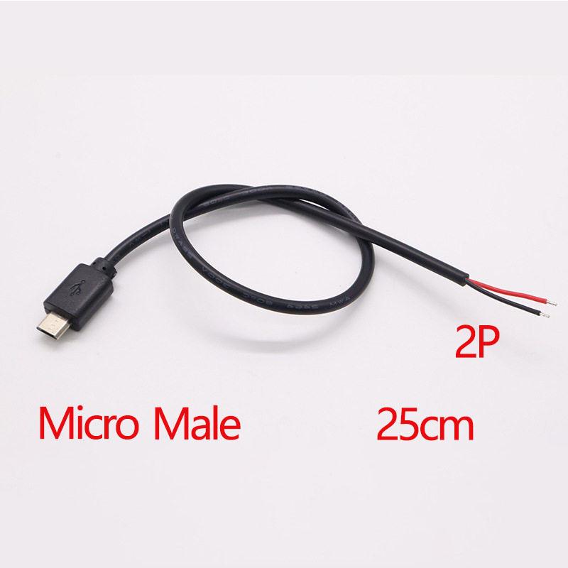 1Pcs USB Type C Micro 2/4 Pin Male / Female Wire Connector Plug Socket DIY Repair Charging Power Supply Extension Cable Cords