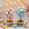 Handmade Easter Egg Tree Desktop Ornament Foam Tree Design Spring Ornament Decor Easter Tree Decorations for Mantel Fireplace