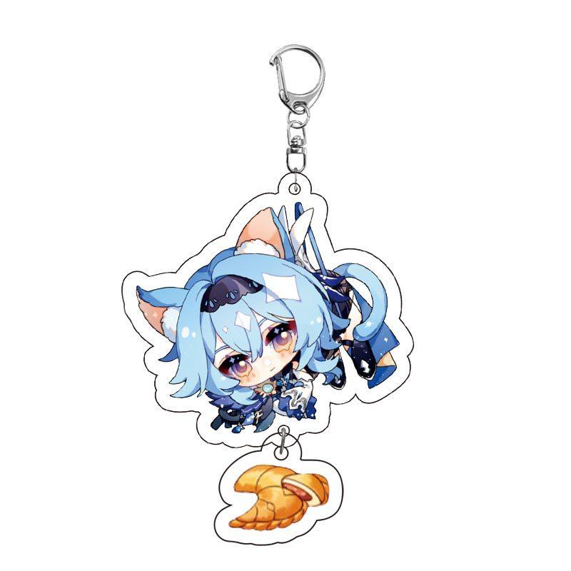 Game Keychains Acrylic Figure School Bag Keychian Holder Key Ring For Children Girl Men Accessories