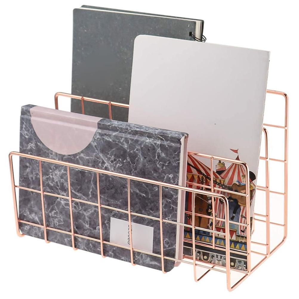Briefhalter Eisen Metall Drei Fächer Bücherregalhalter Multifunktionaler Aktenordner Organizer
