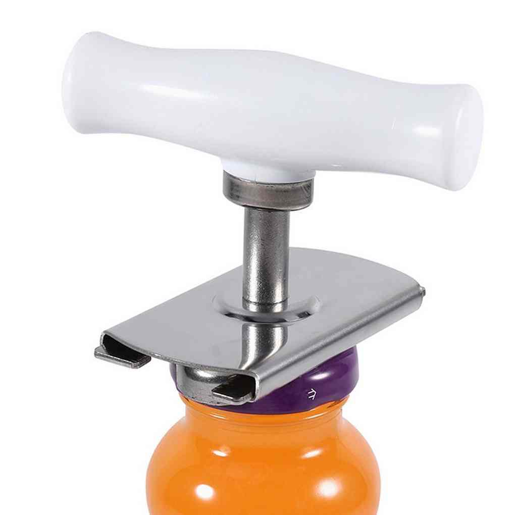 Adjustable Stainless Rotating Handle Bottle Cap Opener Jar Can Lid Remover Kitchen Supplies
