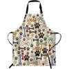 oFloral Dog Paws and Bones Pattern Apron Adjustable Bib Chef Aprons Cooking Apron Unisex Women Men Aprons Perfect for Home Kitchen, Baking,
