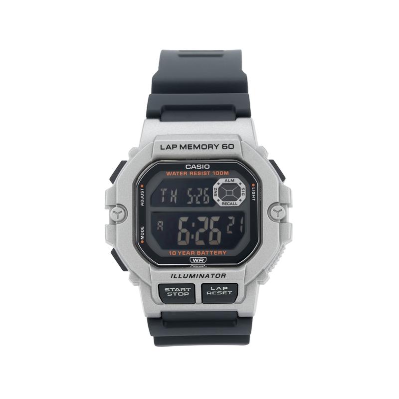 

Casio Fashion Trend 100 Meters Waterproof Quartz Movement Resin Strap Japanese and Korean Watch Unisex Style Black Dial WS-1400H-1BVD чорний