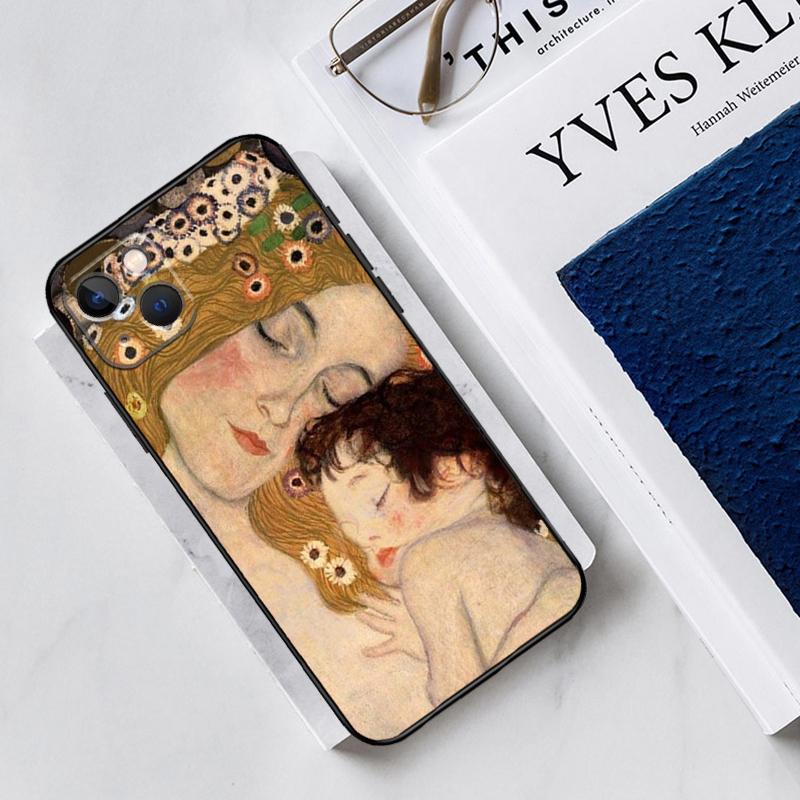 The Kiss Gustav Klimt Painting Silicone Case For iPhone 13 11 14 12 Pro Max X XR XS Max 6 7 8 Plus SE2 13 Mini Soft Cover
