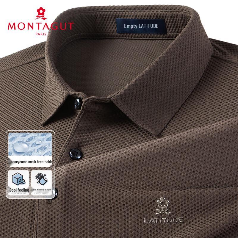 MONTAGUT Men's Breathable Mesh Polo Shirt