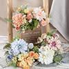 1Pc Artificial Flowers Dahlia Little Roses Combination Wedding Bridal Bouquet Festival Wreath Home Floral Arrangement Room Decor