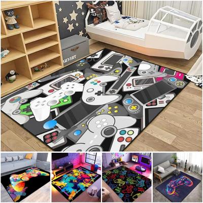Video Game Controller Printing Flannel Rug Soft Esports Room Carpet Floor Mat Sofa Bedroom Home Easy Clean Decor Very Beautiful