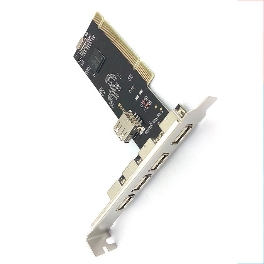 1x 5 Port(4+1) USB 2.0 PCI Expansion Card  For Windows 98SE/Me/2000/XP/NT 4.0/XP