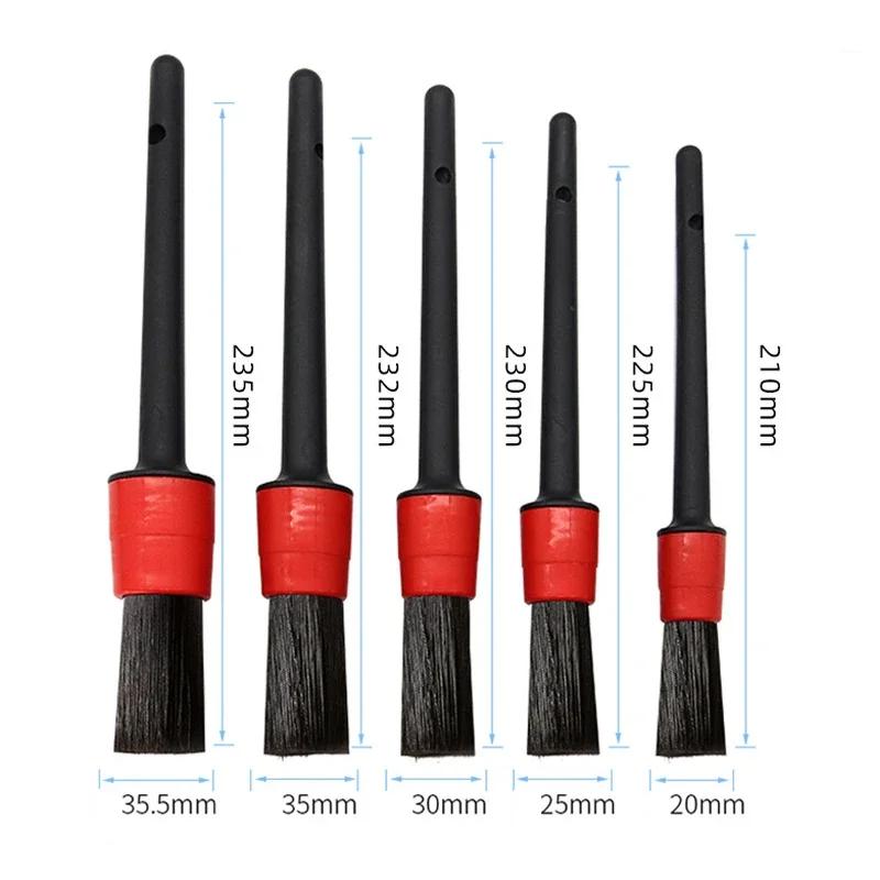 5Pcs Auto Car Detailing Brush Set Automotive Interior Exterior Wash Detailing Brush Kit Air Outlet Wheel Cleaning Brushes Tools