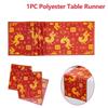 Red Golden Color New Year Table Runner Rectangular Shape Lantern Print Table Runner Horse Design Chinese Style Tablecloth