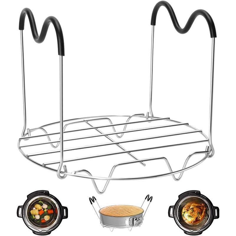 Steamer Rack Trivet with Heat Resistant Silicone Handles Stainless Steel Steam Rack Pressure Cooker Trivet JT429