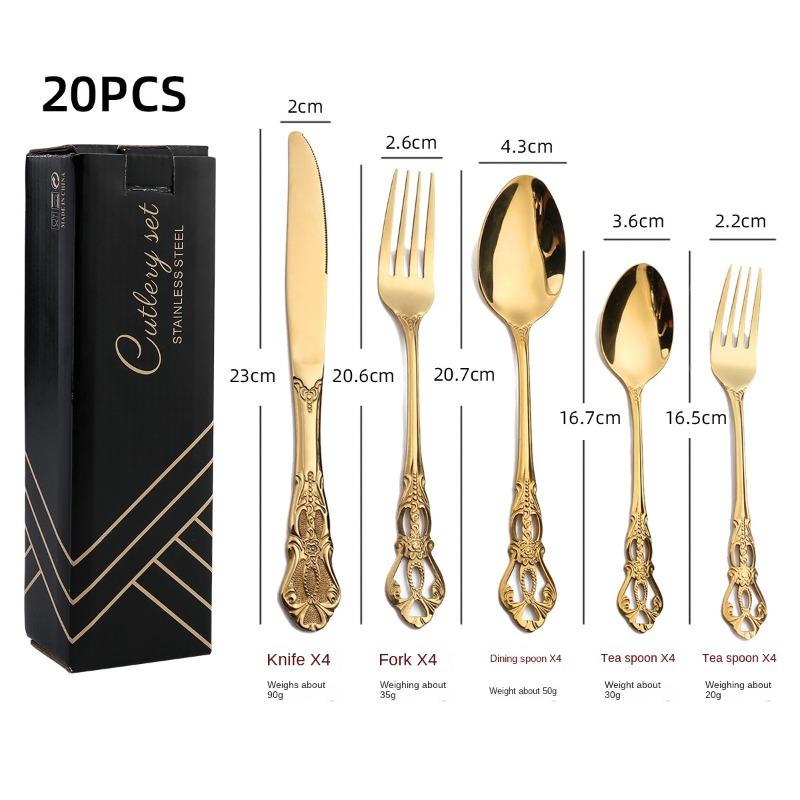 HANYANG vesela din oțel inoxidabil pentru hotel de familie consumabile set cuțit pentru friptură, furculiță și lingură vesela în stil occidental