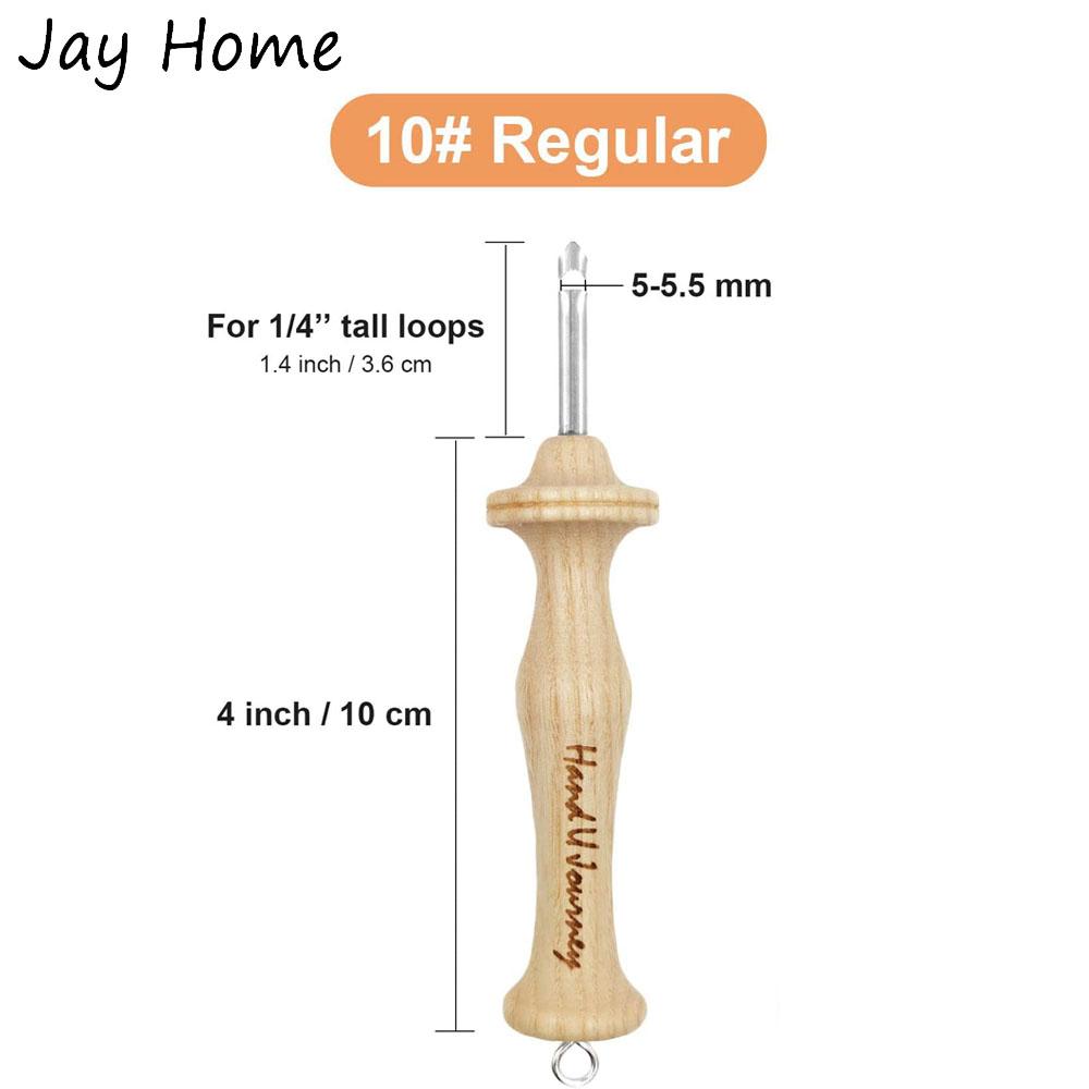 

Embroidery Punch Needle Pen 8# 10# Wooden Handle Rug Punch Needles Stitching Tool for Craft Thread and Yarn DIY Knitting Crafts