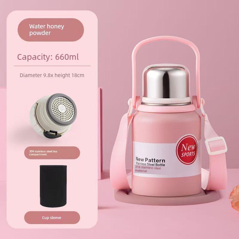 Stainless Steel 316 Large Capacity Vacuum Cup for Male and Female Students Good-looking Tea Cup Portable Car Outdoor Kettle