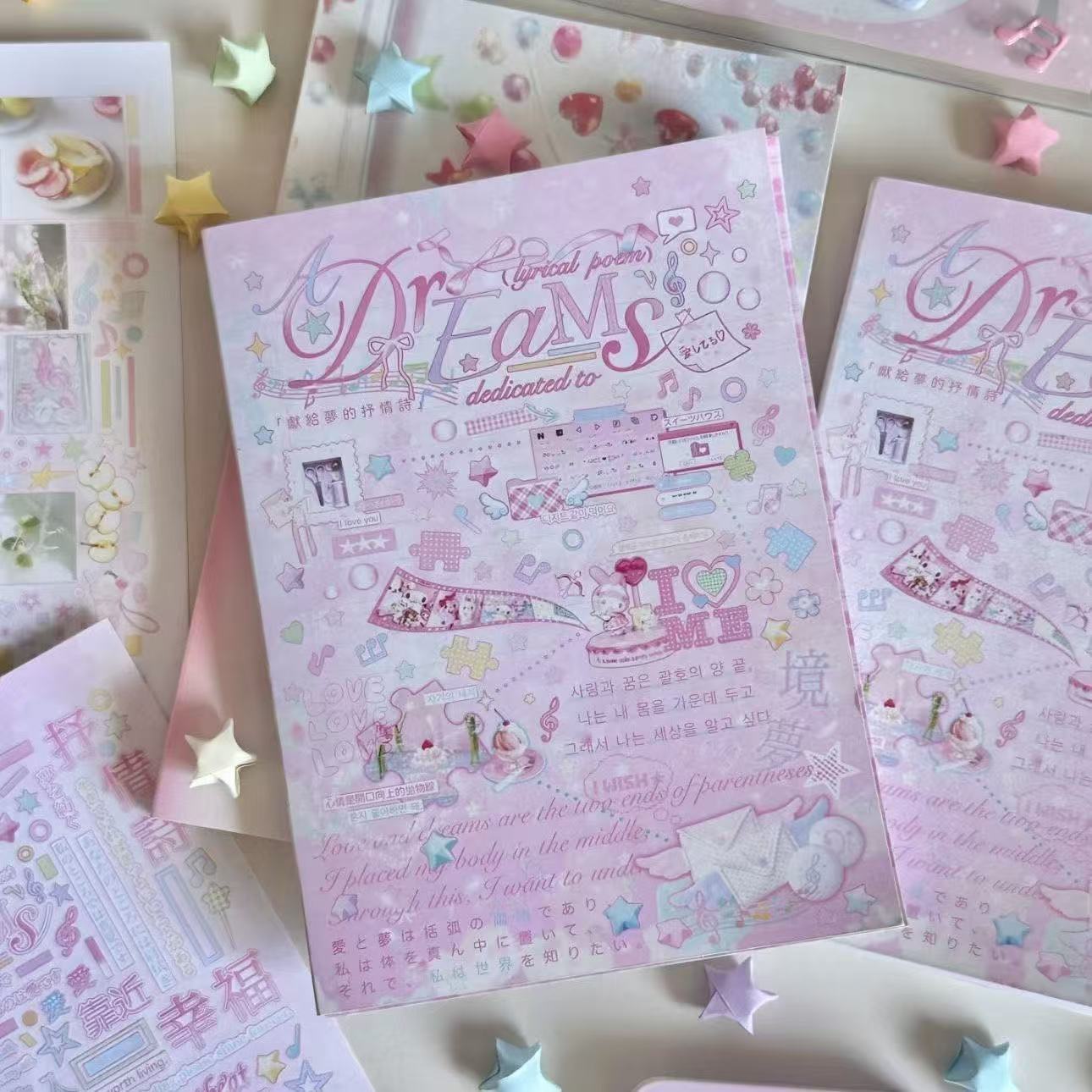 Animation Stickers New Lyric Poem Dedicated To Dreams Cut Film Sticker Book A Whole Huge Thick Student Diy Handbook Decoration