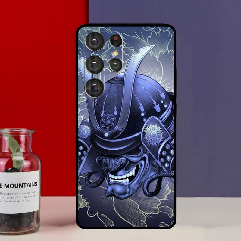 Samurai Mask Warrior Helmet Funda Case For Samsung Galaxy S25 Ultra S9 S10 S20 S21 S22 Plus S23 Ultra S24 FE Phone Cover