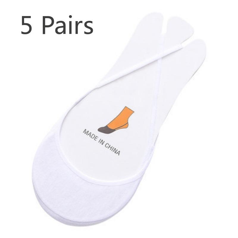 5 Pairs Suspenders Invisible Thin Ice Silk Socks Spring and Summer Women's Boat Socks