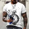 2022 Brand Men’s Shirt 3D Printing Retro Compass Street Cool Trend T-shirt O-neck Design Fashionistas Wear Oversize 5XL