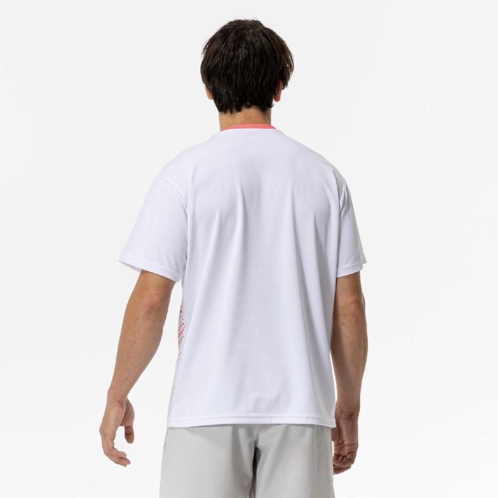 Tennis and Badminton Game Shirt, Moisture-Wicking, Quick-Drying, Dynamotion Fit, Perfect for Club Activities, Unisex, White, Size XS, 62JAC024