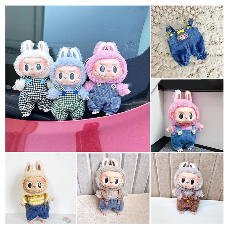 1PC Outfit Accessories For Labubu Idol Dolls Sweater Closure Pants Clothing DIY Kid Gift 15cm Cute Mini Plush Doll's Clothes