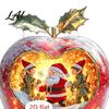 Winter Snow Scene Ornaments Christmas Apple Lollipop 2D Acrylic Figurine Ornament with Santa Waterproof Holiday Home Decor Inside Tabletop