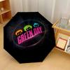 Green Day Print 8?Ribs Automatic Umbrella Wind Resistant Lightweight Folding Umbrella For Outdoor Travel