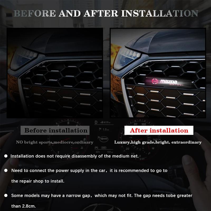 Car Decorative Lights LED Front Hood Grille Emblem Badge Decoration For Mazda 2 3 4 5 6 7 323 CX3 CX5 CX7 CX9 RX8 MX3 MX5 Atenza h7
