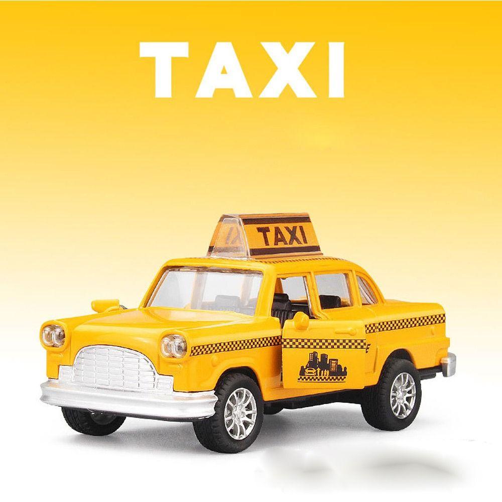 Zinc Zinc Zinc Alloy Miniature Toy Car Rubber Taxi Car Car Fashion Kids Toy Vehicle  Kids Toys