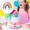 Tęczowy Topper na TortMiękka Ceramika Kolorowa Tęcza Dekoracja Tortu Tęczowy Motyw Tort na Przyjęcie Urodzinowe Akcesoria do Dekoracji Tortu