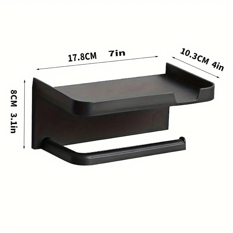 Punch-free Toilet Tissue Box Toilet Draw Paper Roll Paper Holder Toilet Paper Shelf Wall Mounted Paper Holder With Phone Holder