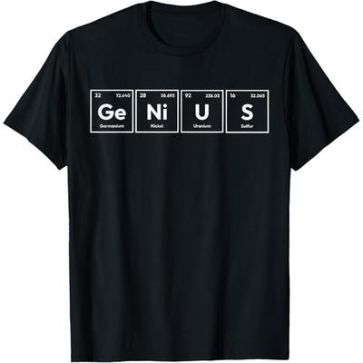 Genius Periodic Table Element Funny Nerd Chemical Science T-Shirt