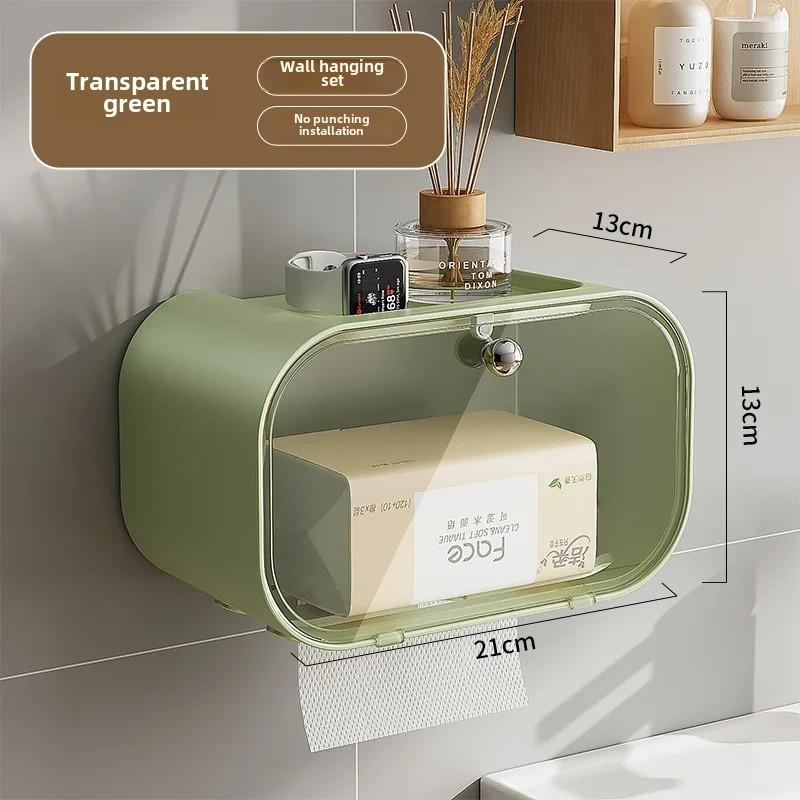 Bathroom Tissue Box No Punching Toilet Paper Holder Wall Mounted Roll Paper Drawer Waterproof Ins Style Home Goods