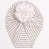 European & American Striped Baby Baotou Hat with Gold Flower - Thin, Protective for Girls