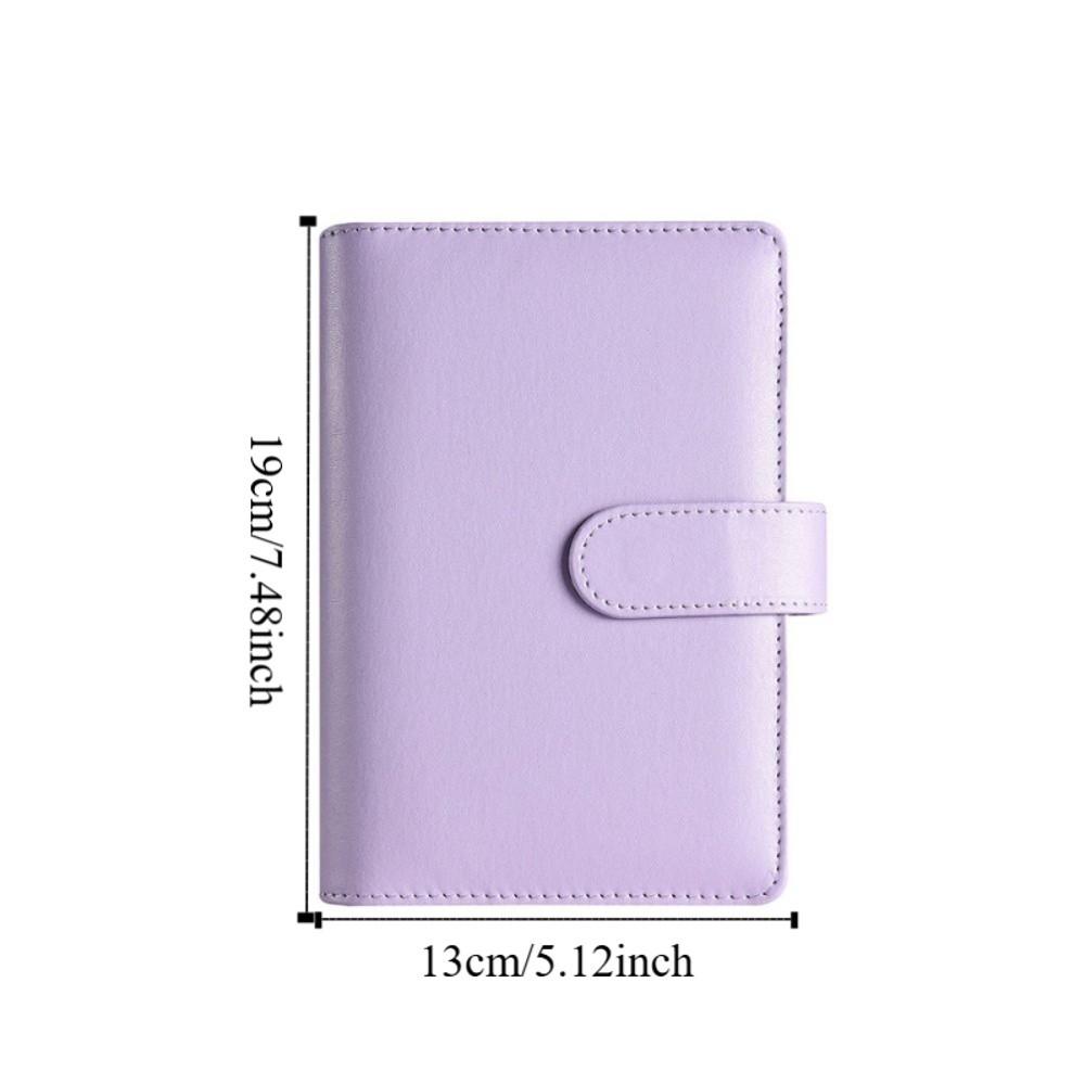 A6 Loose-leaf Notebook Magnetic Button PU Leather Folder Efficient Cash Budget Ledger School