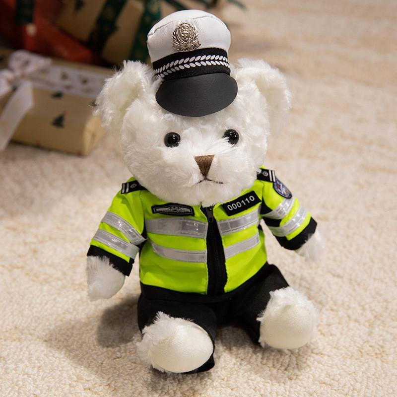 Bear Uniform Series Plush Toy With Pp Cotton Filling For  Traffic Police Xiong