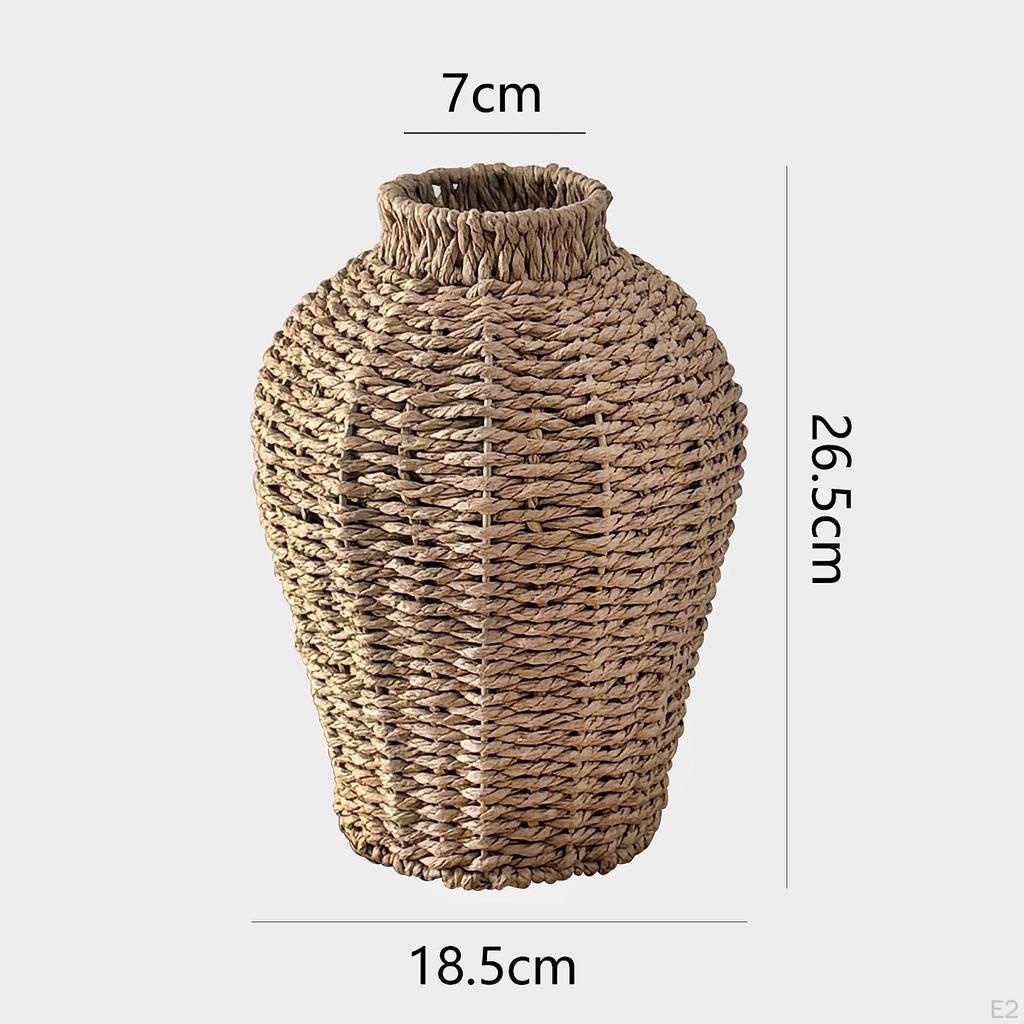 Woven Vase for Dried Flowers, Lightweight Office Decoration, Flower Holder, Floral Arrangement