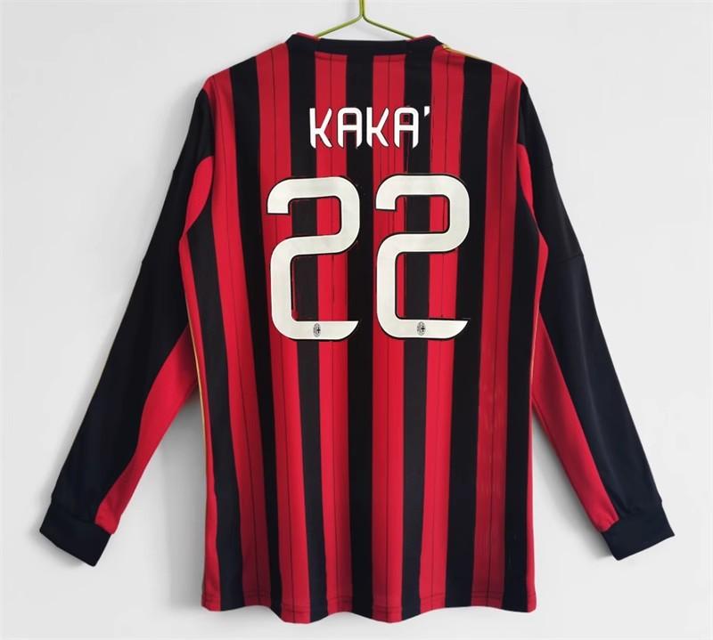AC Milan Jersey 1314 Serie A Football Jersey Home Court Short Sleeve No. 22 Kaka Balotelli Classic Retro Jersey
