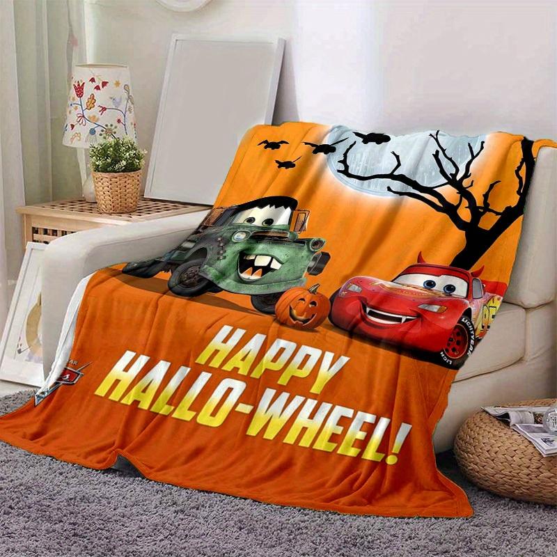 1pc,Disney Pixar Cars Happy HalloWheel! Halloween Towel Coverlet Blanket Perfect for Home Decor, Couch Throw, Outdoors, Travel
