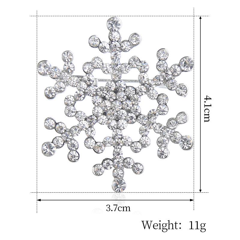 Christmas Snowflake Brooch, Alloy Diamond Brooch, Exquisite Flower Anti-Light Pin