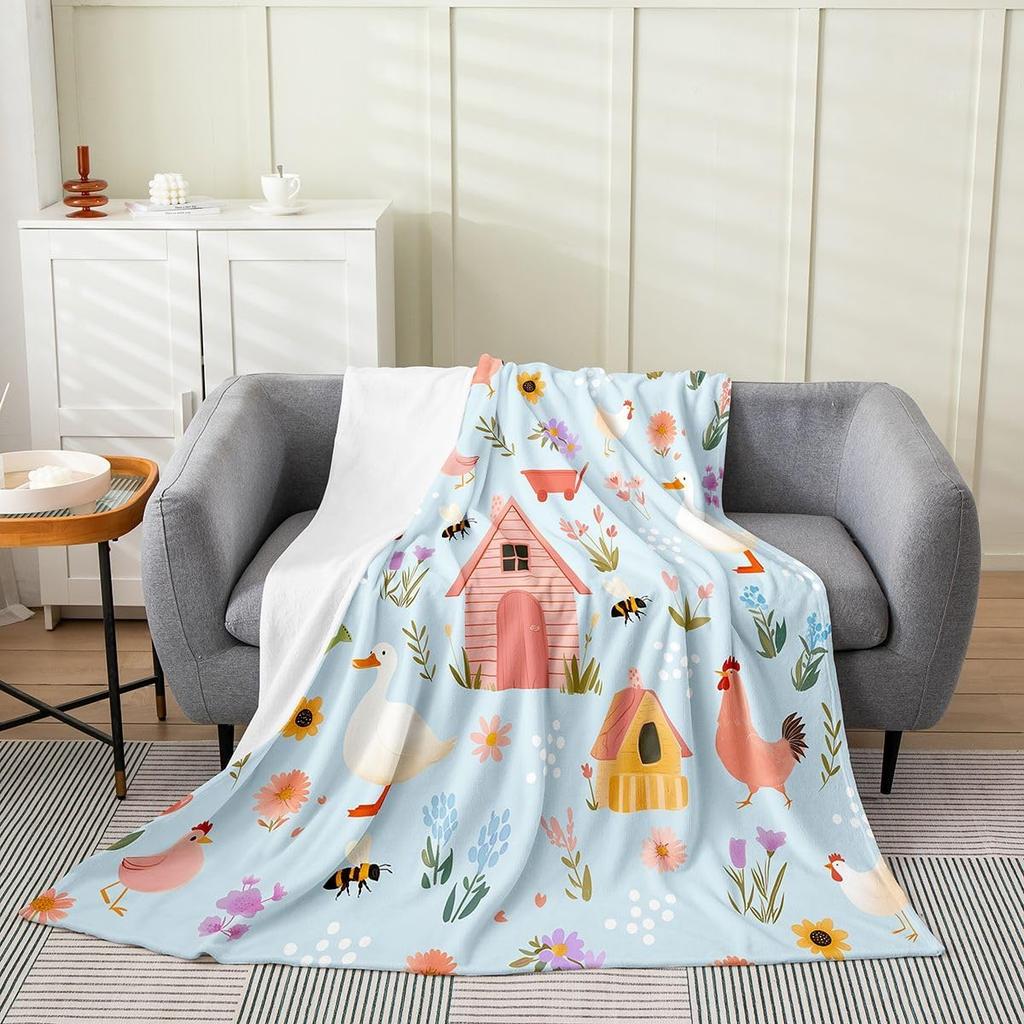 Colorful Cat Pattern Throw Blanket Cute Cartoon Design for Living Room Sofa Decor KidsRoomStyle Gift for Her 150x100