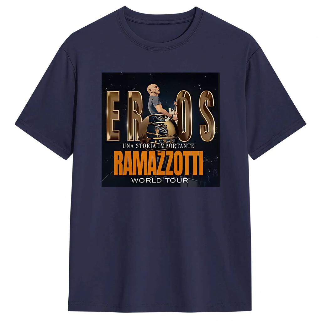 Unisexs Eros Ramazzotti T-Shirt Tour 2026 100% Baumwolle Kleidung Mode Kurzarm Rundhals T-Shirts Erwachsenen T-Shirt