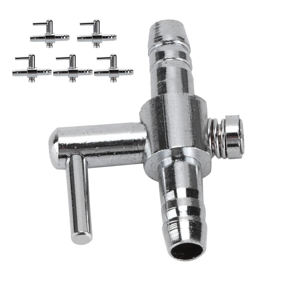 5 Pcs Aquarium Air Valve One Way Stainless Steel Flow Control Lever Valve for Fish Tanks