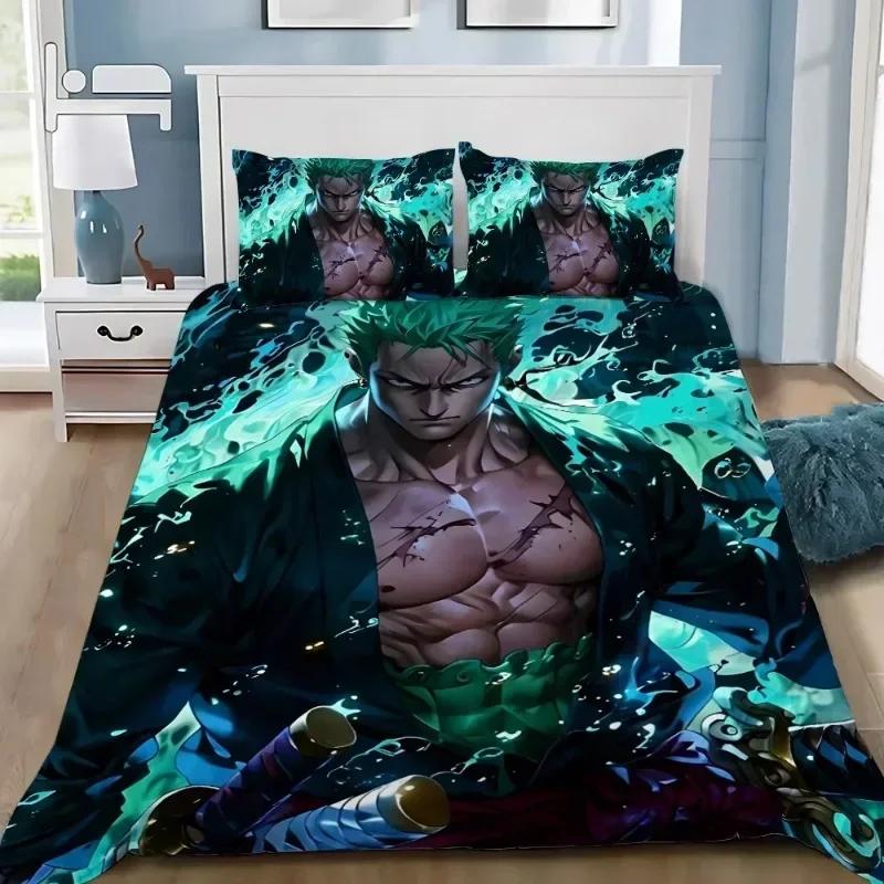 Hot One Piece Duvet Cover Pillowcase Bedding Set Anime for Adult Boy Girl Bedroom Decoration Single Double Large Size Bedding