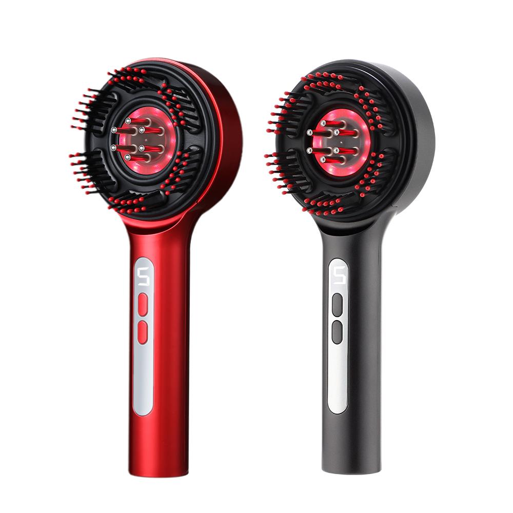 Electric Hair Regrowth Brush with Red Light Machine Acupoint Scalp Massage Anti-Hair Loss Hair Oil Applicator Combs Hairbrush