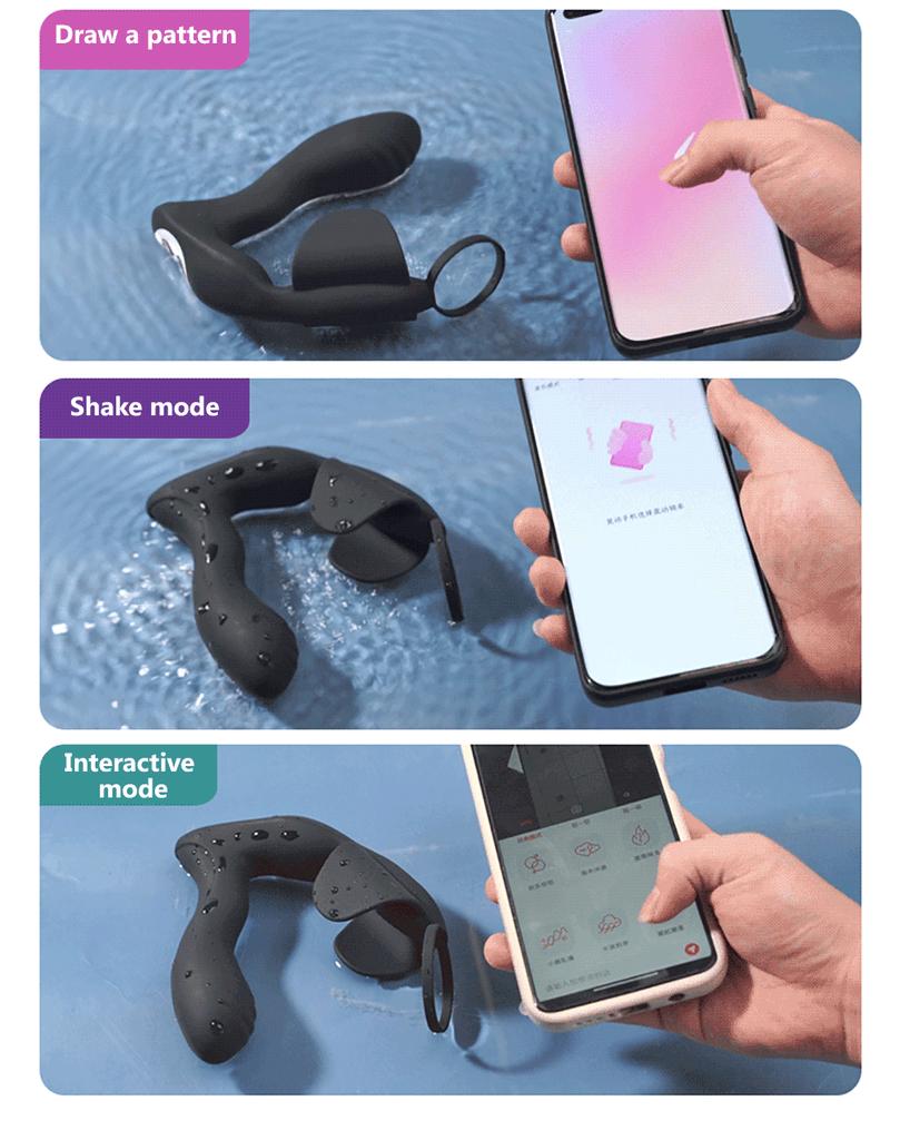 Heating Anal Vibrator Sex Toys For Men APP Remote Prostate Massager Bluetooth Dildo Vibrator Butt Plug Delay Ejaculation Ring