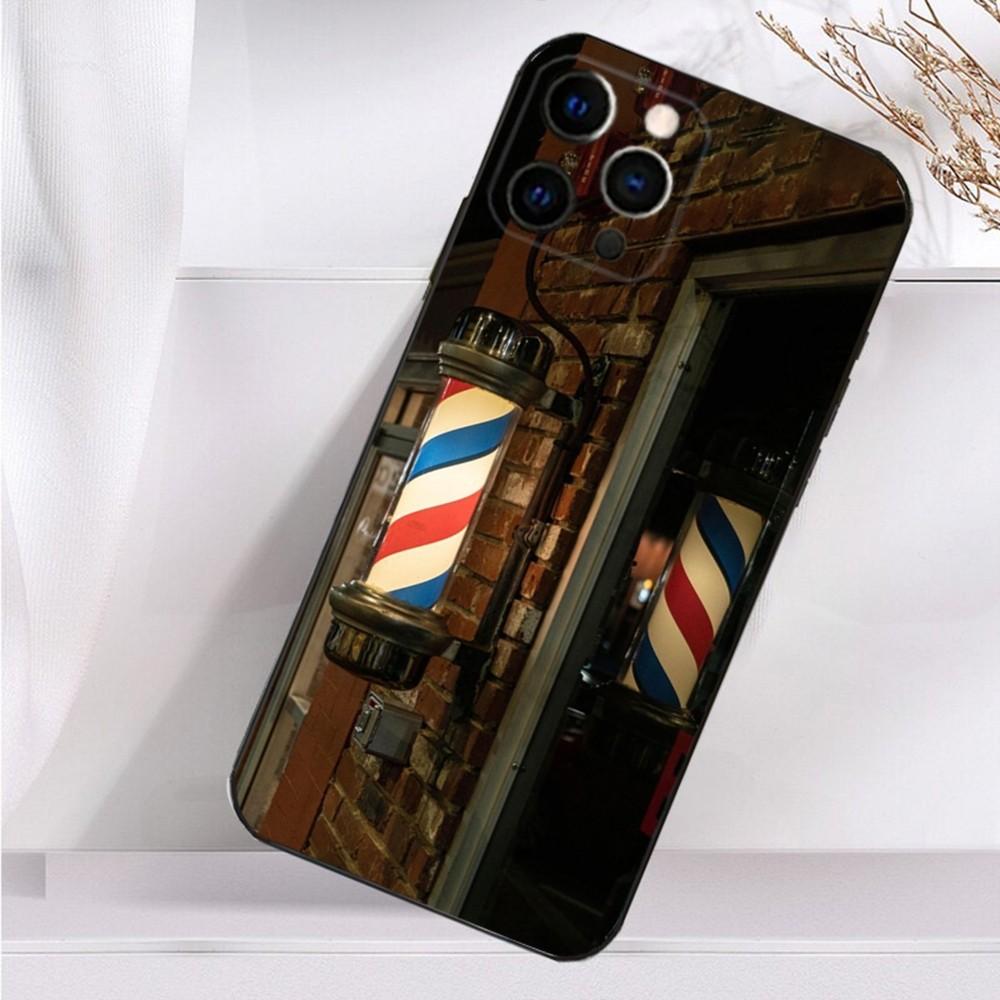 Hair Stylist Salon Barber Phone Case For iPhone 16,15,14,13,12,11 Plus,Pro Max,XS,X,XR,SE,Mini,8,7 Soft Silicone Black Cover