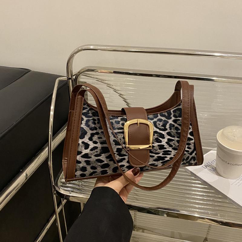 

Yogodlns Летние Новые Сумки через Плечо для Женщин Высокого Качества Леопардовый Узор Сумки Под Мышку из ПУ Кожи Леопардовая Сумка-Кошелек Под Мышку 26.5x8.5x15cm чёрный