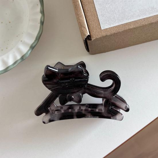 Hair Claw Cat Shape Stable Anti-Slip Design Hair Clip Back Head Large Hair Claw Lightweight Half-Tied Hair Accessory